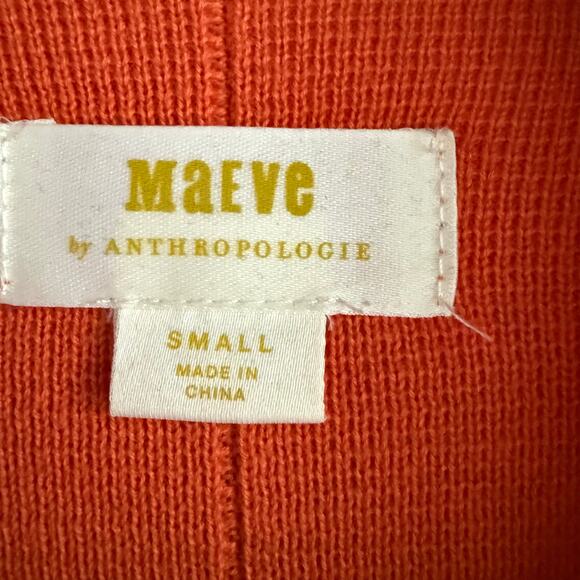 Anthropologie Duster Cardigan Orange Longline Sweater Coat Womens S Quiet Luxury - Picture 8 of 9